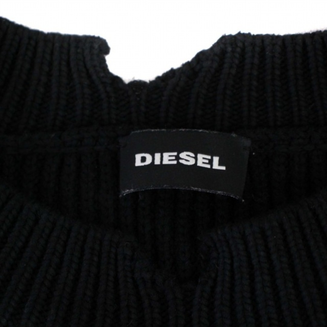 DIESEL(ディーゼル)のDIESEL ニット セーター 長袖 サイドジップ USED加工 XL 黒 緑 メンズのトップス(ニット/セーター)の商品写真