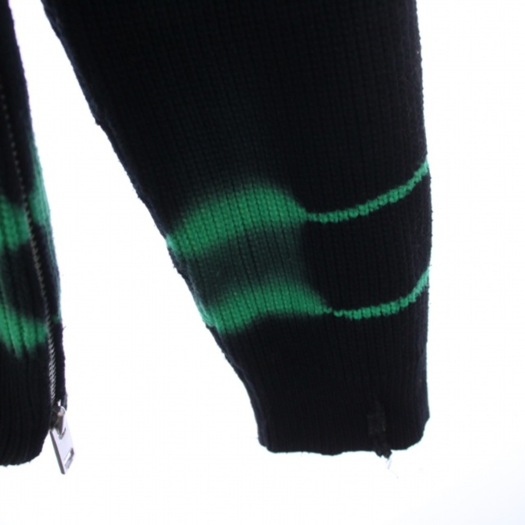 DIESEL(ディーゼル)のDIESEL ニット セーター 長袖 サイドジップ USED加工 XL 黒 緑 メンズのトップス(ニット/セーター)の商品写真