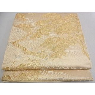 平和屋2◎六通柄　本袋帯　立波浜松文　金糸　逸品　DAAB0526ud(帯)