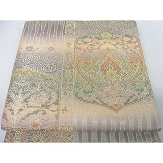 平和屋2◎六通柄袋帯　洋花唐草文　金糸　逸品　DAAA7616sf(帯)