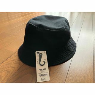 GU - 【新品】GU  UVカット ツイルバケットハット 帽子 キャップ 黒 男女兼用