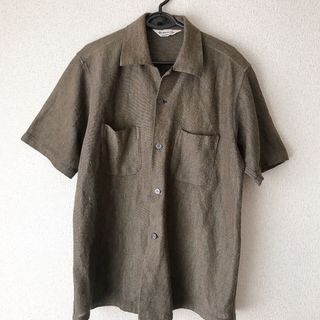 ヴィンテージ(VINTAGE)のメンズ VINTAGE 半袖 ニット シャツ ダブルポケット ブラウン(シャツ)