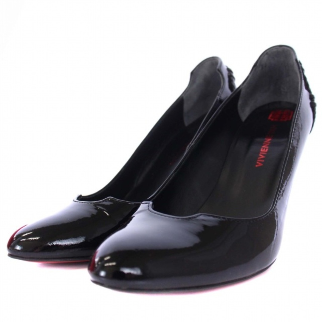 VIVIENNE TAM(ヴィヴィアンタム)のヴィヴィアンタム パンプス ハイヒール エナメル 23cm 黒 レディースの靴/シューズ(ハイヒール/パンプス)の商品写真