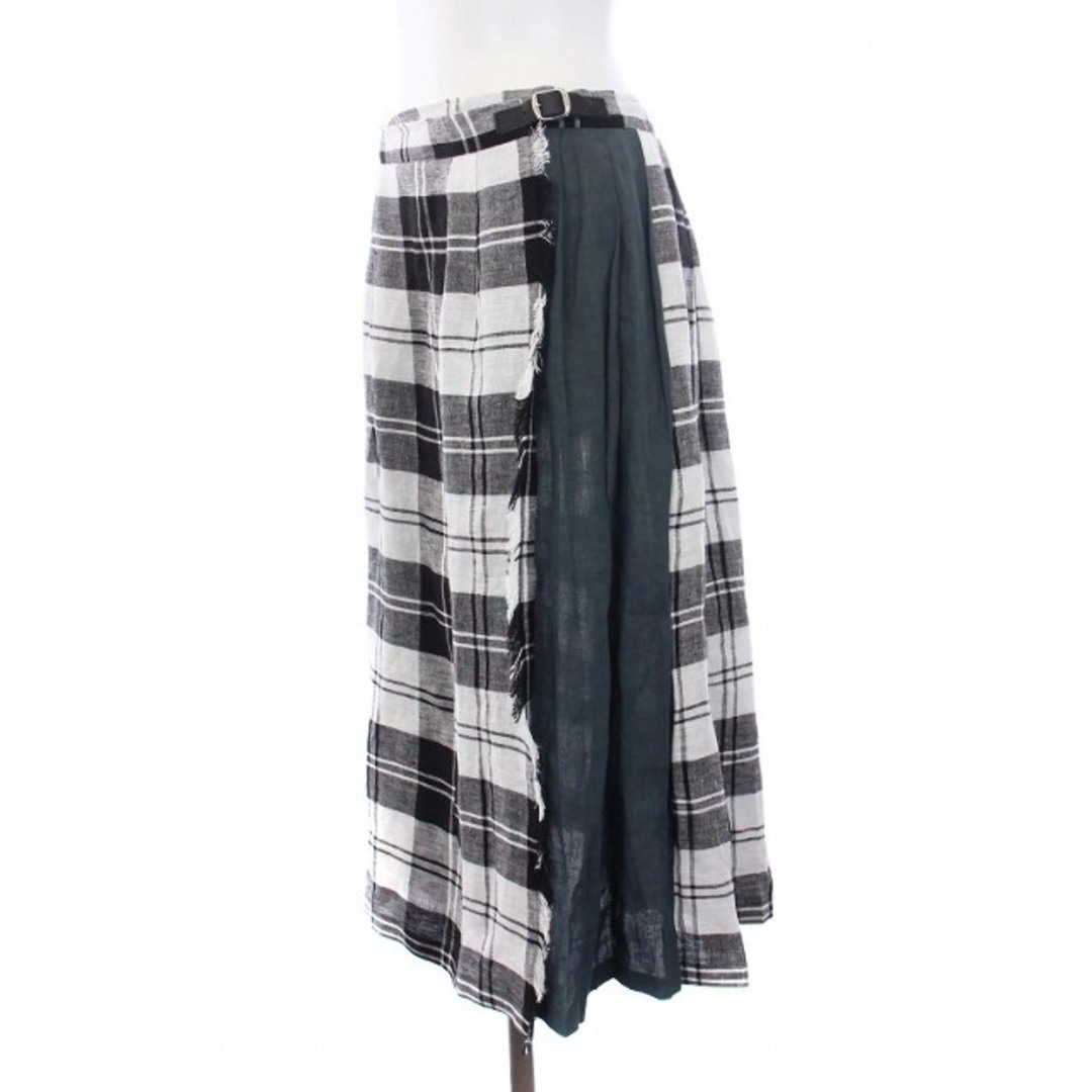 オニール オブ ダブリン ラップスカート プリーツ チェック柄 42 XL 緑 レディースのスカート(ロングスカート)の商品写真