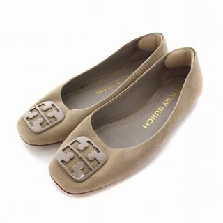 トリーバーチ(Tory Burch)のトリーバーチ パンプス フラットシューズ スエード ロゴ 6C グレージュ(ハイヒール/パンプス)