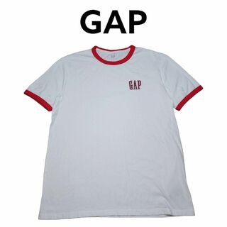 ギャップ(GAP)のGAP　ワンポイントロゴ刺繍　リンガーTシャツ　古着　ギャップ　トリム(Tシャツ/カットソー(半袖/袖なし))