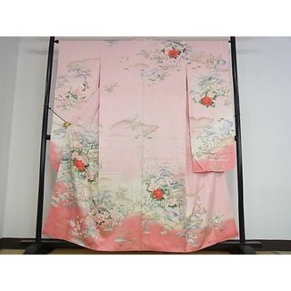 平和屋2■豪華振袖　駒刺繍　風景草花文　暈し染め　金銀彩　逸品　DAAB0691ud(振袖)