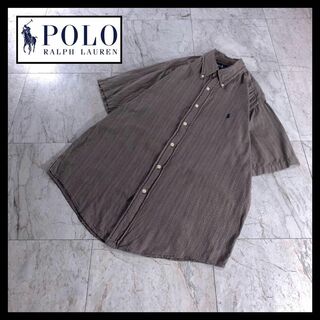 ポロラルフローレン(POLO RALPH LAUREN)の90s ラルフローレン BLAIRE 半袖 チェック シャツ ブラウン M(シャツ)