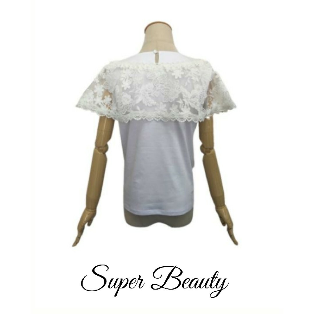M'S GRACY(エムズグレイシー)のSuper Beauty リボンパール ケープ風 トップス 花柄 レディースのトップス(Tシャツ(半袖/袖なし))の商品写真