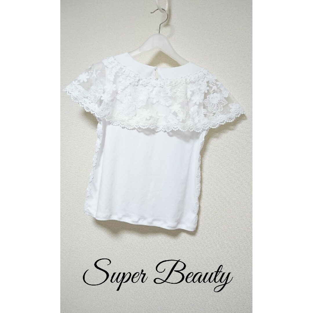 M'S GRACY(エムズグレイシー)のSuper Beauty リボンパール ケープ風 トップス 花柄 レディースのトップス(Tシャツ(半袖/袖なし))の商品写真