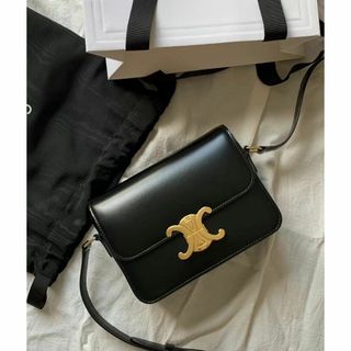 セリーヌ(celine)のCELINE セリーヌ トリオンフ ショルダーバッグ シャイニーカーフスキン(ショルダーバッグ)