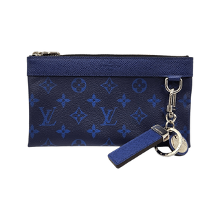 LOUIS VUITTON - LOUIS VUITTON ルイヴィトン タイガラマ ポシェット・ディスカバリー PM ポルトクレ ネオ LV クラブ ポーチ/キーリング レディース クラッチバッグ コバルト M30278/M69324 中古 T1