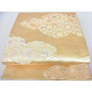 平和屋2◎六通柄袋帯　飾彩文様錦　雲取り吉祥花文　金糸　逸品　DAAA6431ya(帯)