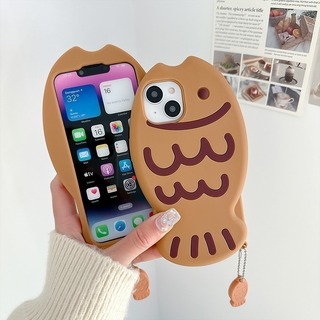 【大人気】iPhone　ケース　iPhone15Pro　たい焼き　シリコン　個性(iPhoneケース)