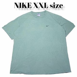 ナイキ(NIKE)のナイキ超ビッグサイズNIKE古着Tシャツワンポイント刺繍グリーン緑(Tシャツ/カットソー(半袖/袖なし))