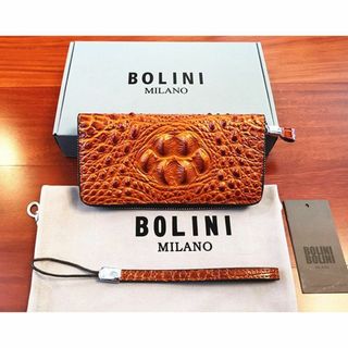 新品未使用★BOLINIラウンドファスナー★長財布★牛革★クロコダイル(長財布)