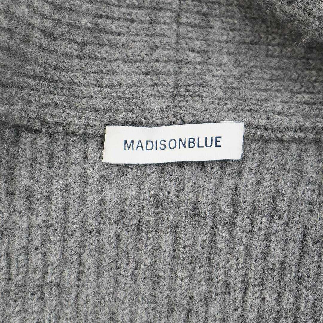 MADISONBLUE(マディソンブルー)のMADISON BLUE マディソンブルー SHAWL COLLAR CD ウールローゲージショールカラーカーディガン MB234-8019 グレー 01 レディースのトップス(カーディガン)の商品写真