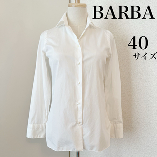 バルバ(BARBA)のシャツ　ブラウス　バルバ BARBA  長袖 無地　レディース　ホワイト(シャツ/ブラウス(長袖/七分))