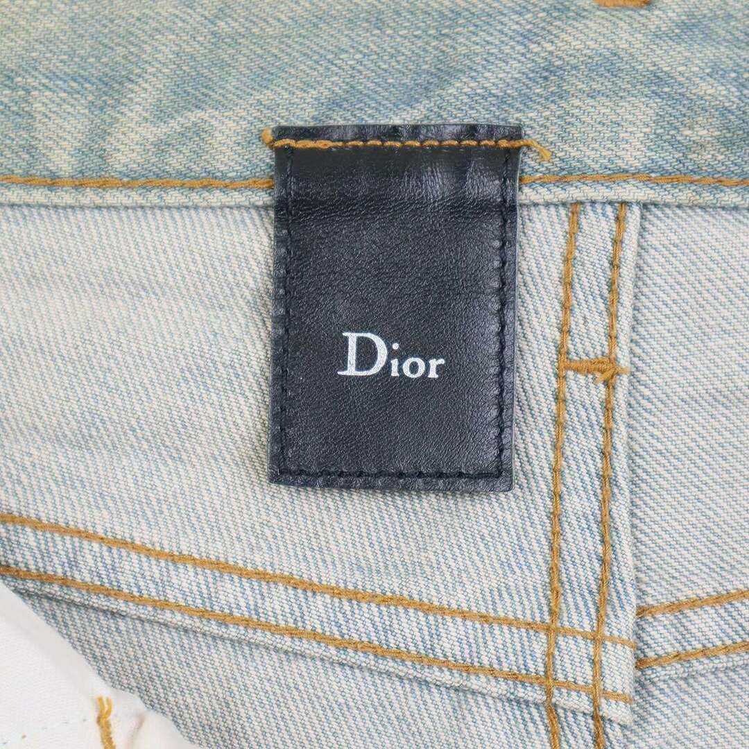 Dior(ディオール)のDior HOMME ディオールオム 2004SS STRIP ラスターコーティングアイスブルーデニムパンツ  ブルー 26 メンズのパンツ(デニム/ジーンズ)の商品写真