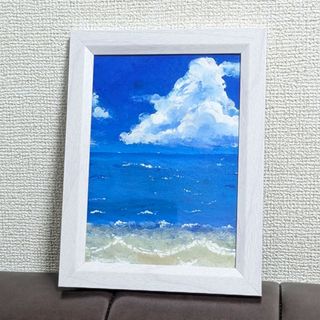 【額縁付】夏の海と入道雲(絵画/タペストリー)