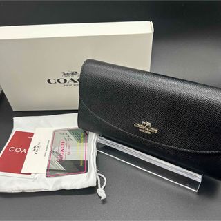 コーチ(COACH)のCOACH コーチ　レザー 二つ折り　長財布 ブラック F54009 【極美品】(財布)