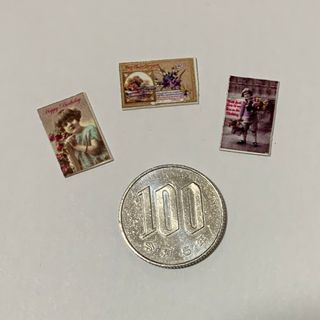 イギリス　ミニチュア　ポストカード３枚セット(ミニチュア)