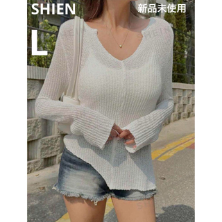 シーイン(SHEIN)の新品未使用　トップス 春夏ニット(カットソー(長袖/七分))