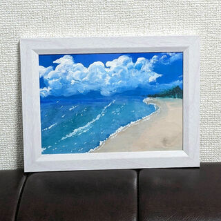 【額縁付】名護市民ビーチ 沖縄の海(絵画/タペストリー)