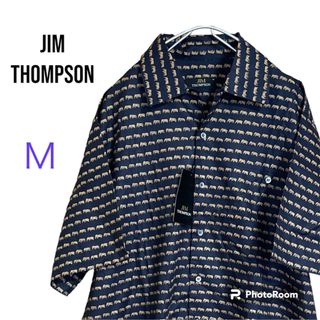 ジムトンプソン(Jim Thompson)の新品　ジムトンプソン ビーチシャツ　象柄　動物柄 総柄  デザインシャツ 半袖(シャツ)