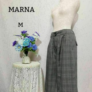 マーナ(marna)のマーナ　MARNA 極上美品　ガウチョパンツ　Mサイズ　チェック柄(その他)