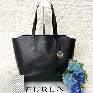 フルラ(Furla)の極美品☆FURLA フルラ サリー トートバッグ 肩がけ ブラック 黒 大容量(トートバッグ)