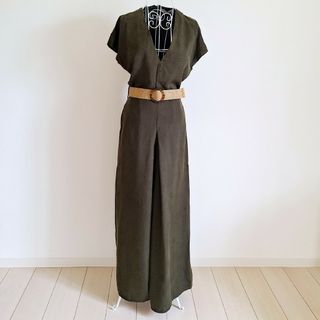 ザラ(ZARA)の◆美品◆ZARA◆カーキ◆オールインワン◆ベルト付き◆XS◆(オールインワン)