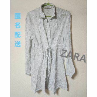 ザラ(ZARA)のZARA　シャツワンピース　ストライプ(シャツ/ブラウス(長袖/七分))