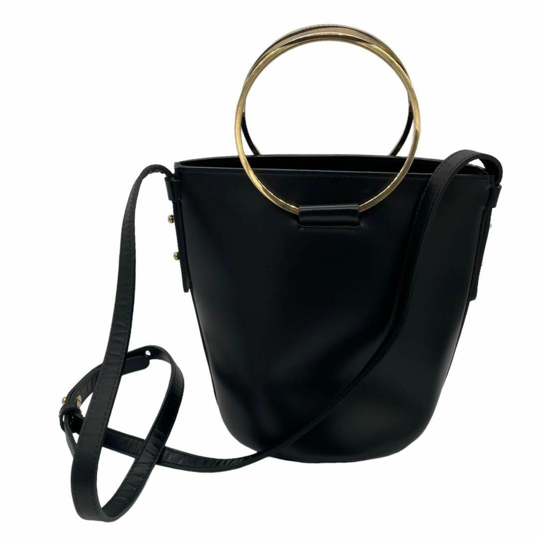 VIOLA dOROヴィオラドーロ黒 巾着 レザー ハンドショルダーバック レディースのバッグ(ショルダーバッグ)の商品写真