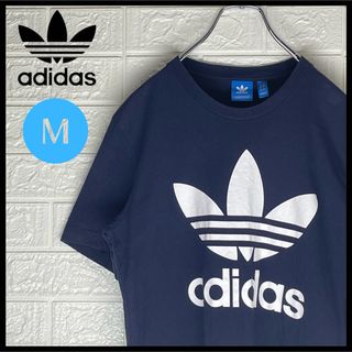 adidas - アディダス　Tシャツ　ビッグ　トレフォイルロゴ　ネイビー　Mサイズ