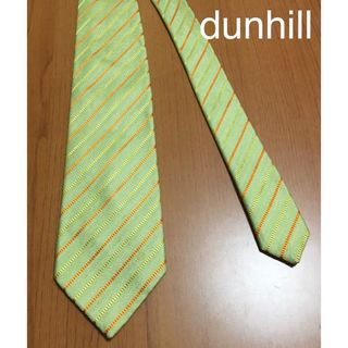 ダンヒル(Dunhill)のdunhill ネクタイ　ライトグリーン　黄緑　ストライプ(ネクタイ)