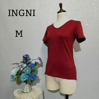 イング(INGNI)のINGNI　極上美品　サマーニット　Mサイズ　エンジ色系　半袖ニット(ニット/セーター)