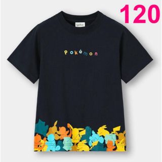 GU - GU ポケモン KIDS 男女兼用 グラフィックT Tシャツ ブラック 120