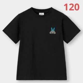 GU - GU ポケモン KIDS グラフィックT Tシャツ ルカリオ ブラック 120