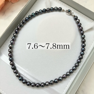 ブラック真珠✨パールネックレス ネックレス　silver(ネックレス)