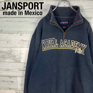 JANSPORT - ジャンスポーツ メキシコ製 古着 カレッジロゴ ハーフジップ スウェット