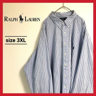 ラルフローレン(Ralph Lauren)の90s 古着 ラルフローレン BDシャツ オーバーサイズ ストライプ 3XL  (シャツ)