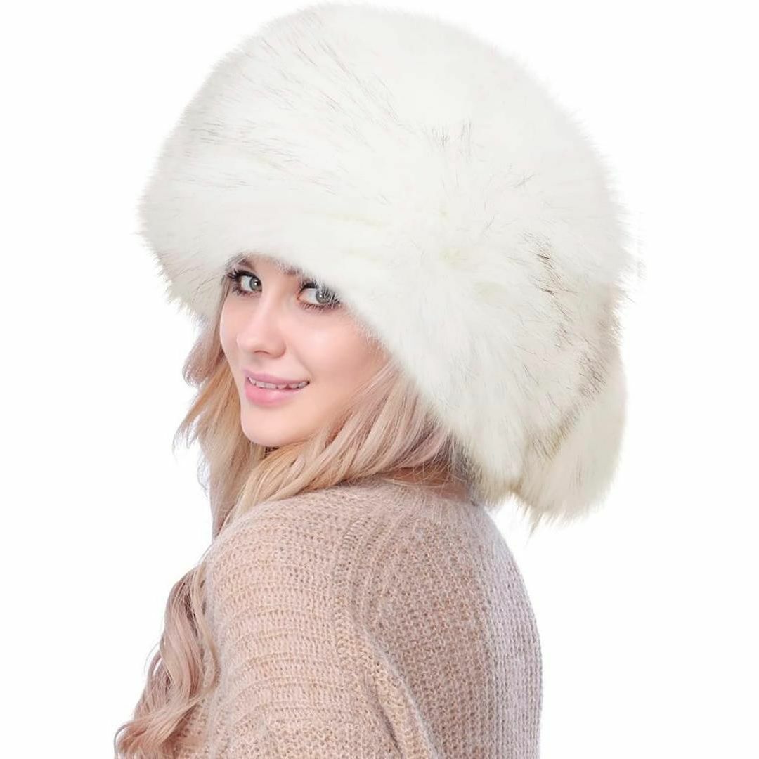 ロシア帽 レディース フェイクファーハット ふわふわ 冬用 防寒帽子 ポカポカ レディースの帽子(その他)の商品写真