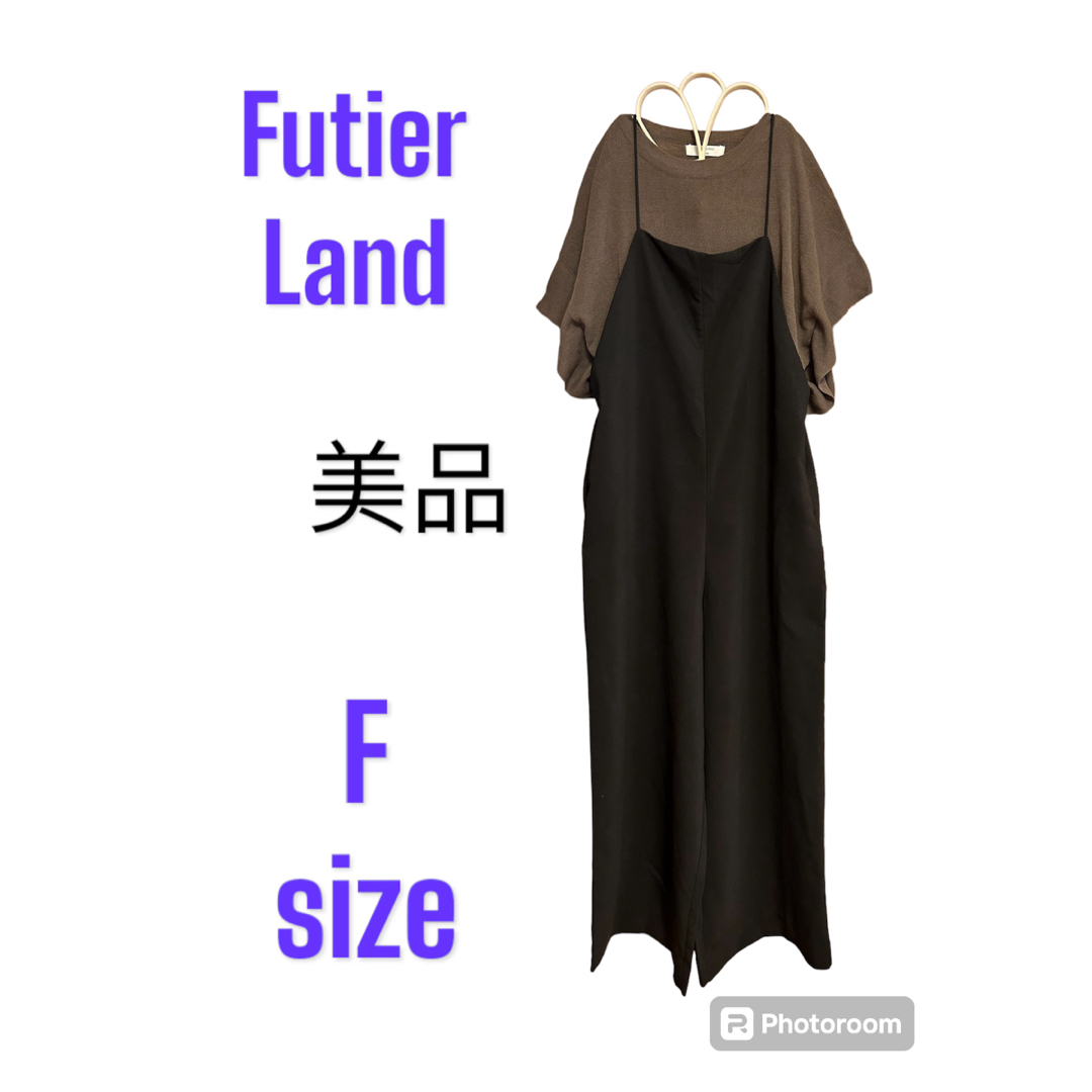 値下げ！美品！Futier Land 大人可愛い肩紐ワイドサロペット レディースのパンツ(サロペット/オーバーオール)の商品写真