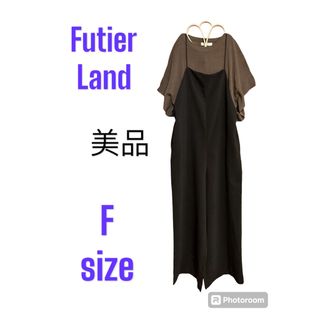 美品！Futier Land 大人可愛い肩紐ワイドサロペット(サロペット/オーバーオール)