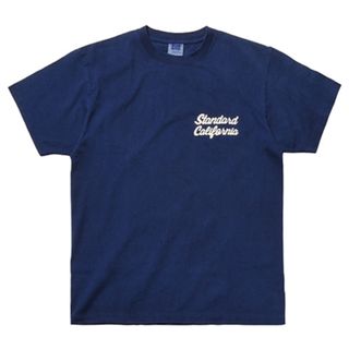 スタンダードカリフォルニア(STANDARD CALIFORNIA)のスタンダードカリフォルニア USコットン インディゴ スクリプトロゴTシャツXL(Tシャツ/カットソー(半袖/袖なし))