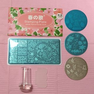 春の歌　ネイルスタンププレート4枚　スタンパーセット　スタンピングネイル(ネイル用品)