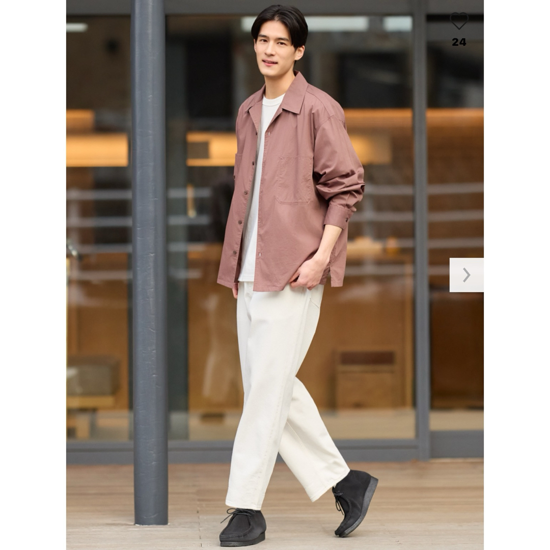 UNIQLO(ユニクロ)のUNIQLO U ユニクロU オープンカラーシャツ Sサイズ ブラウンY0217 メンズのトップス(シャツ)の商品写真