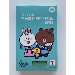 ラインフレンズ　T-moneyカード 韓国交通カード ティーマネー  韓服(旅行用品)