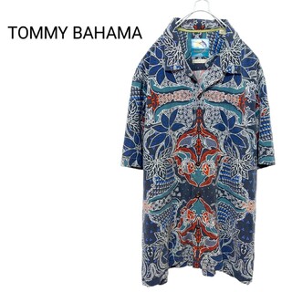 【Tommy Bahama】開襟 総柄 シルクアロハシャツ A-1886(シャツ)